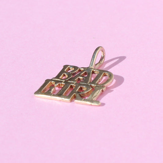 Bad Girl vtg 14kt gold charm