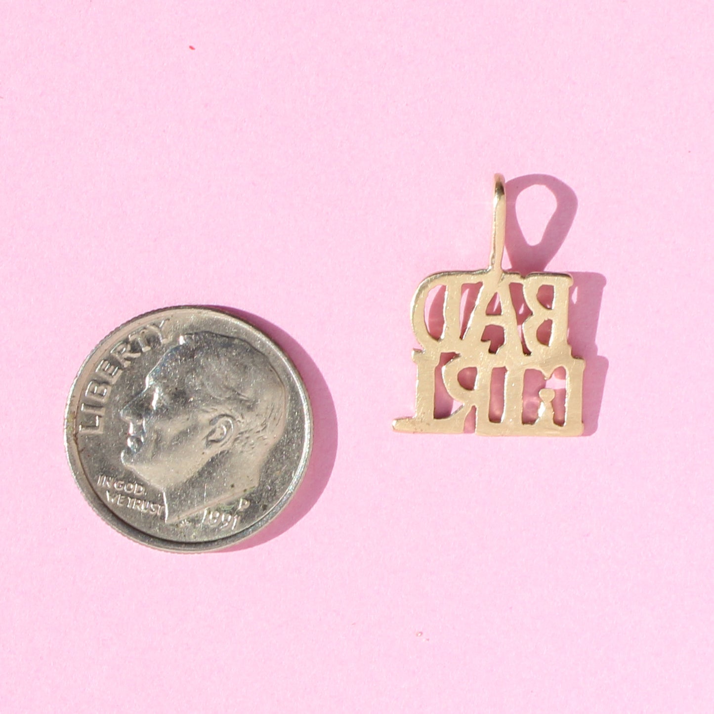 Bad Girl vtg 14kt gold charm