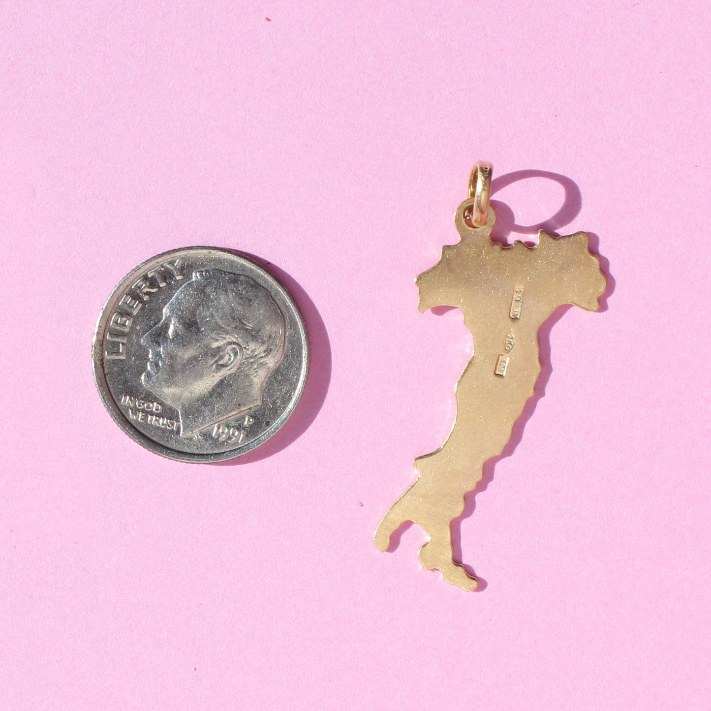 Italy boot vtg 18kt gold charm