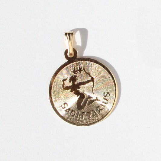 Sagittarius vtg 14kt gold charm