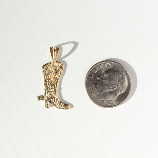 cowboy boot vtg 14kt gold charm