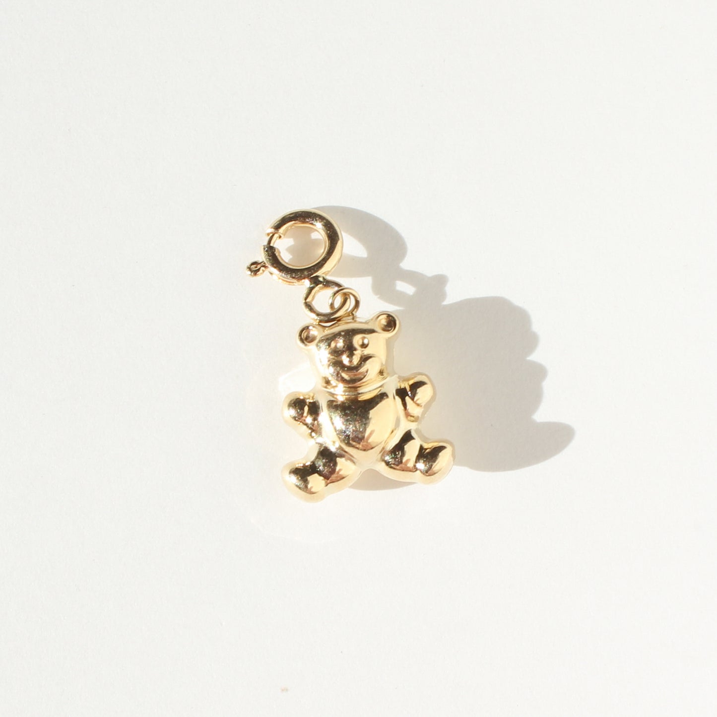 teddy bear puffy vtg 14kt gold charm