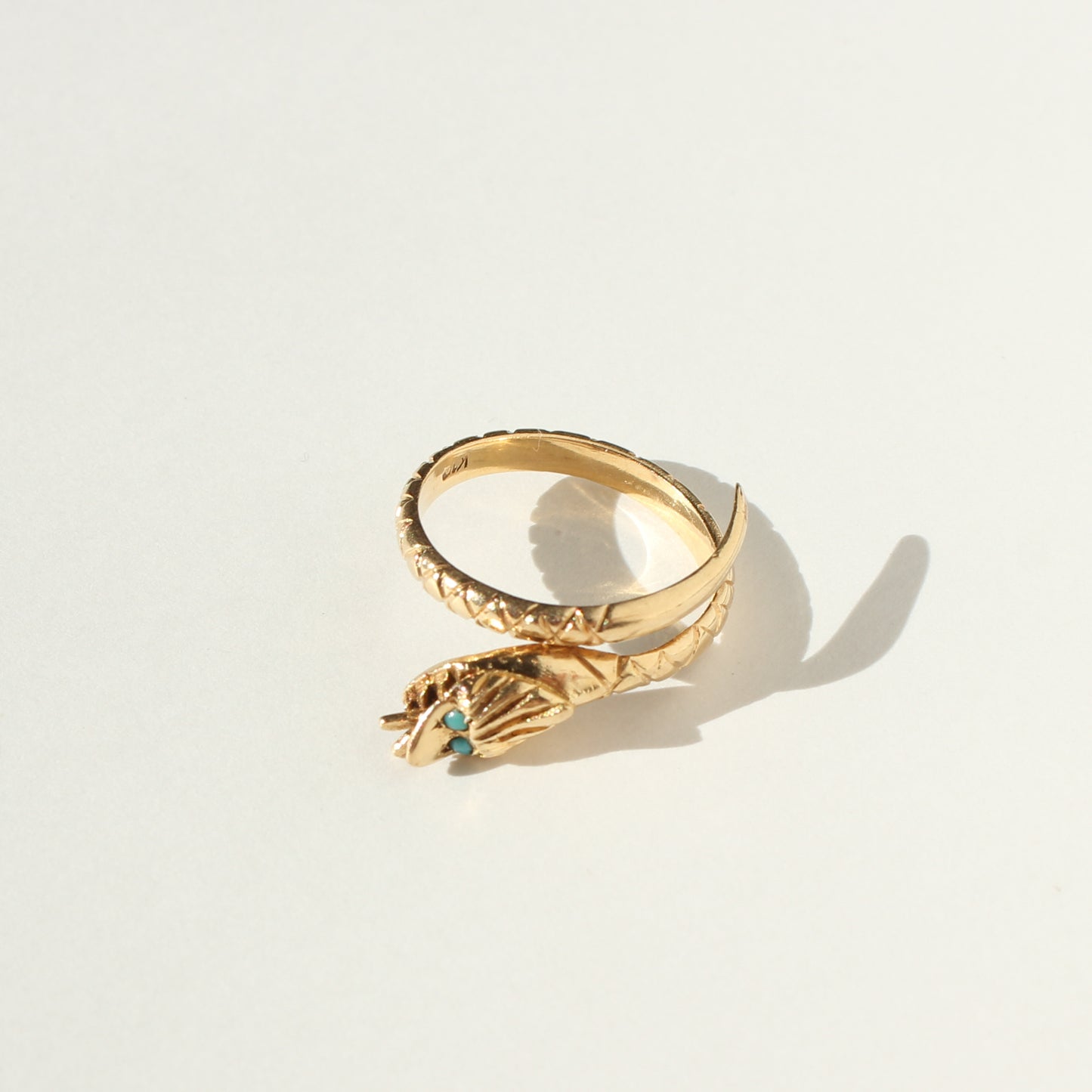 snake vtg 14kt gold ring