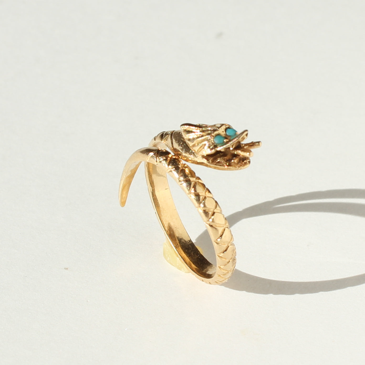 snake vtg 14kt gold ring