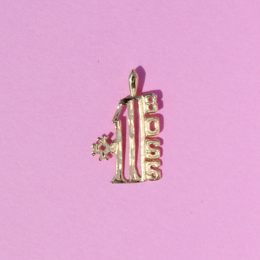 #1 Boss VTG 14K gold pendant