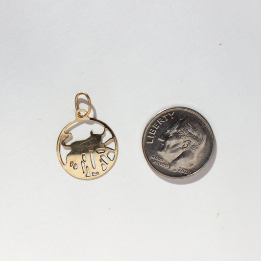 taurus vtg 14kt gold charm