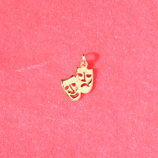 drama masks VTG 14kt gold charm