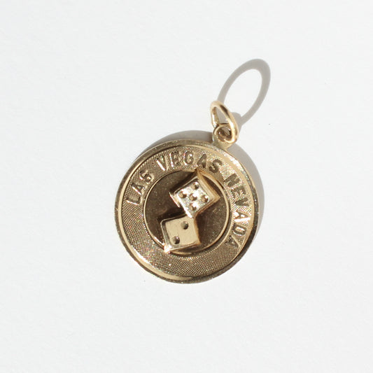 Las Vegas vtg 14kt gold charm