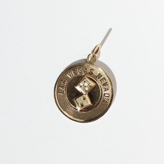 Las Vegas vtg 14kt gold charm