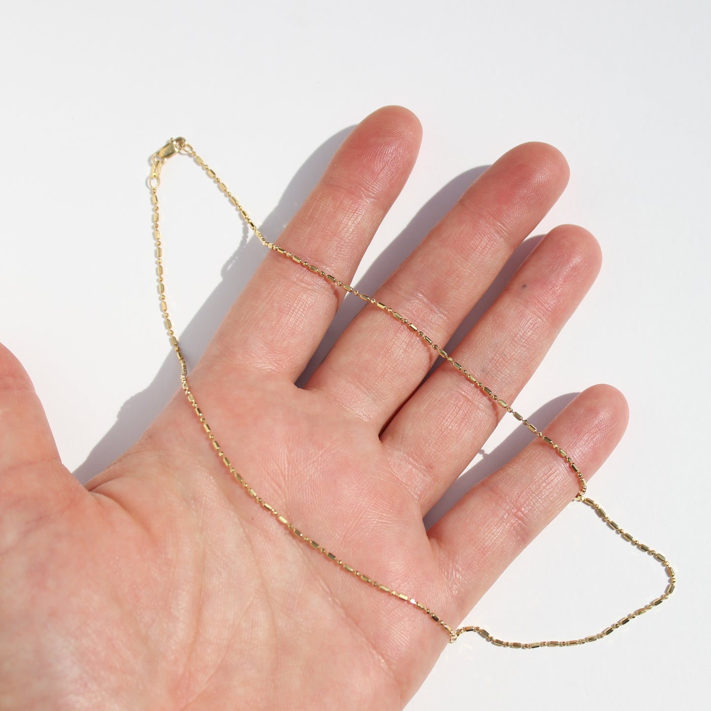 bar and bead VTG 14k gold chain