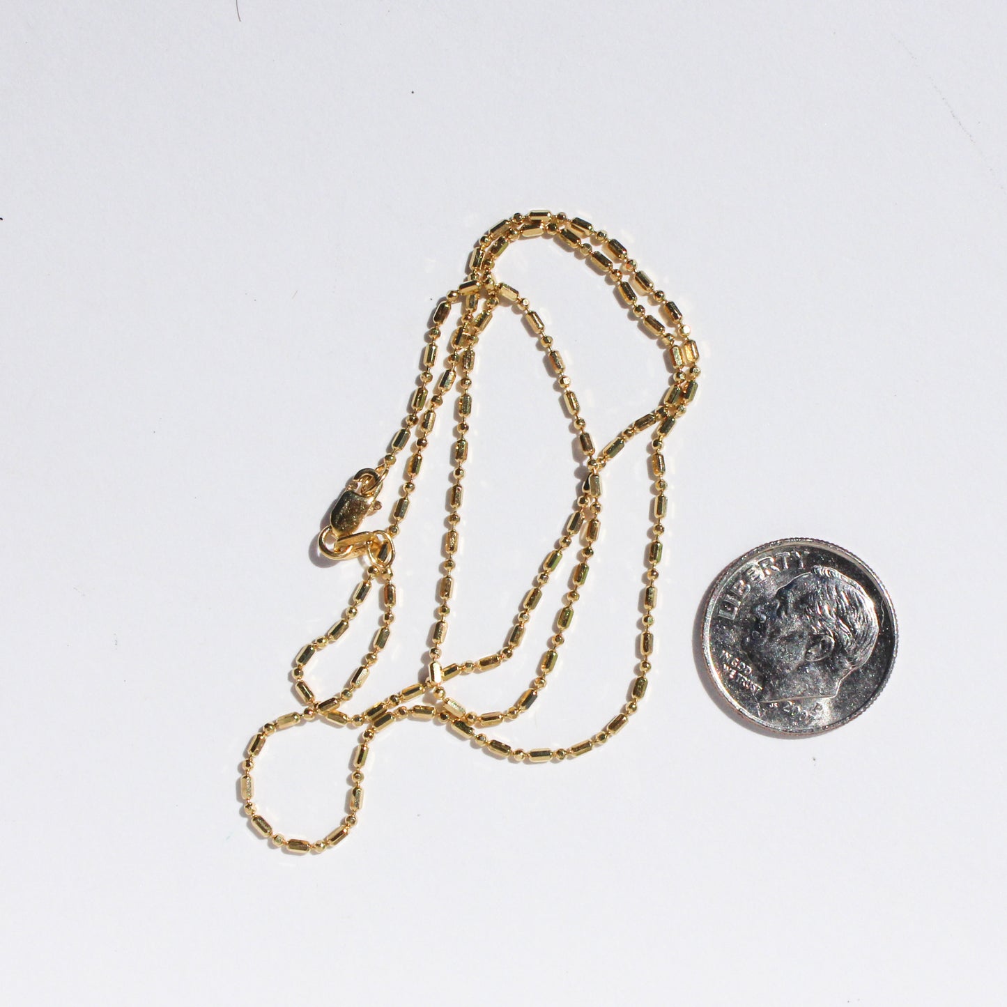 bar and bead VTG 14k gold chain