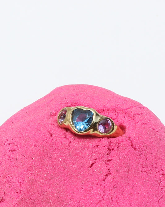 blue heart princess ring