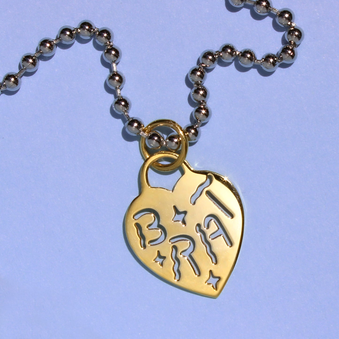 BRAT heart tag necklace