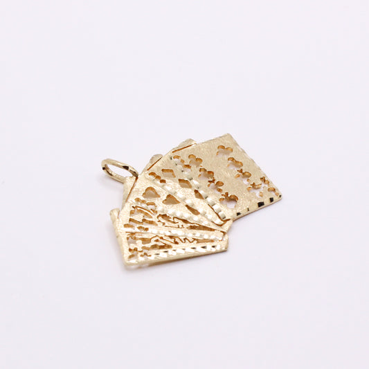 playing card vtg 14kt gold charm