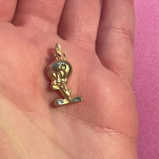 Tweety vtg 14kt gold charm